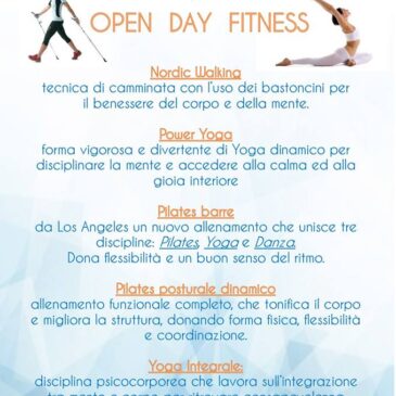 OPEN DAY Fitness! 13 Maggio